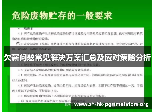 欠薪问题常见解决方案汇总及应对策略分析